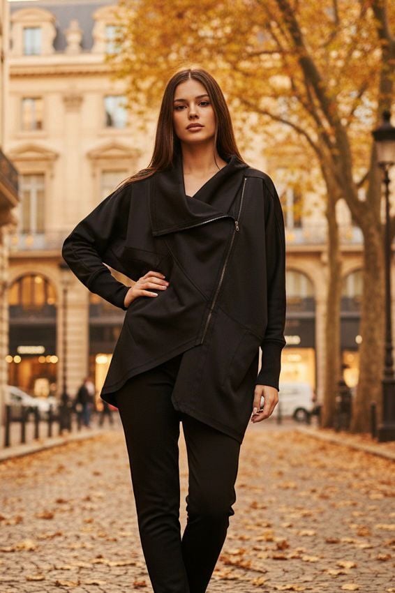 Urban Axis Asimetrik Ceket – Siyah