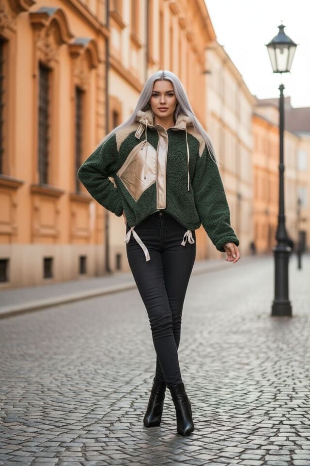 Urban Pocket Hoodie Coat Yeşil