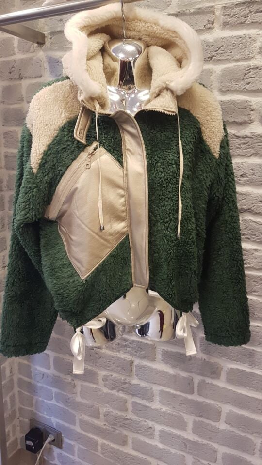 Urban Pocket Hoodie Coat Yeşil