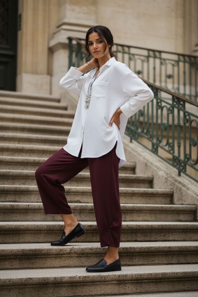 Pure Zip Cotton Gömlek Beyaz