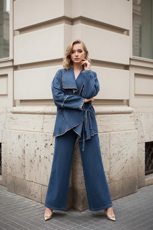 Soft Indigo Flow – İndigo Tencel Pantolon