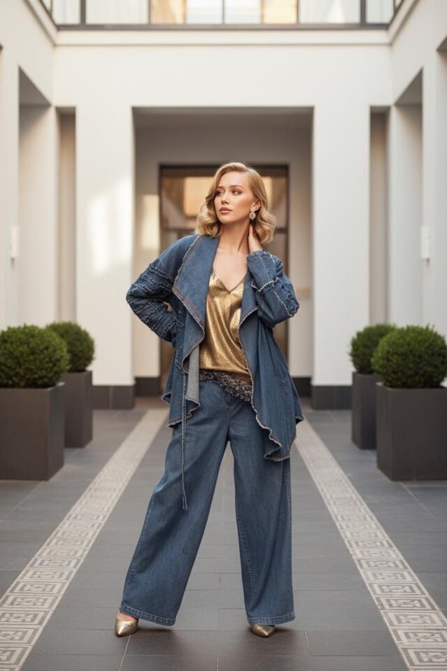 Soft Indigo Flow – İndigo Tencel Pantolon