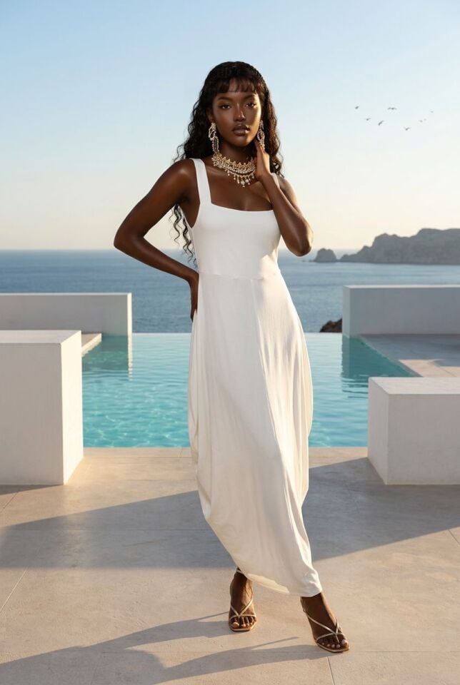 Askılı Yanı Şalvar Elbise