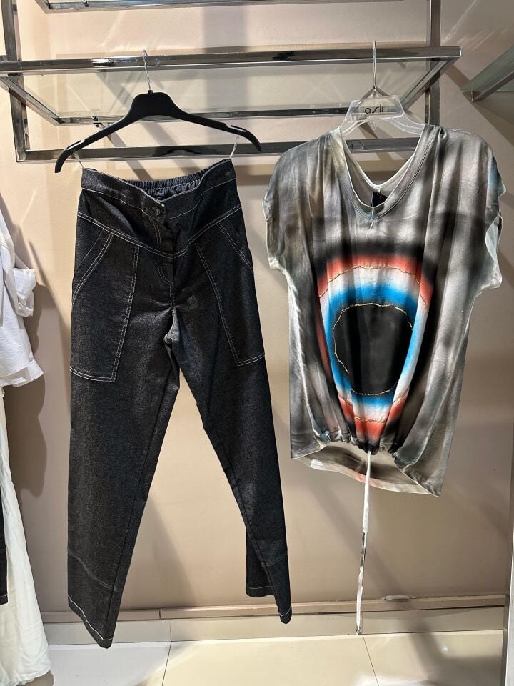 Üstten Cepli Lastikli Pantolon
