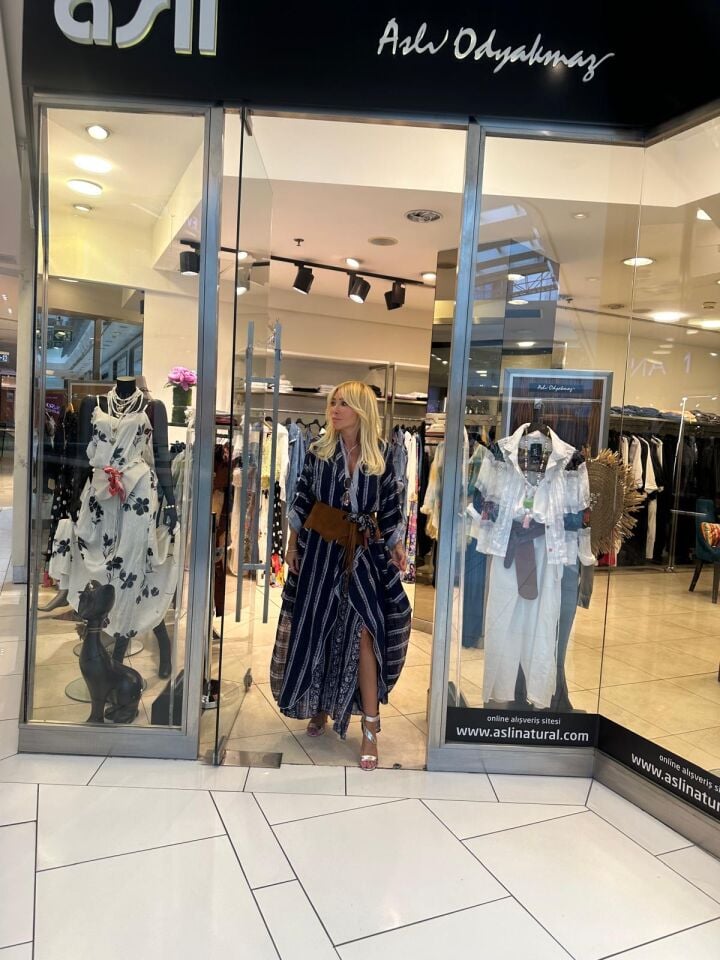 Desenli Yandan Cepli Kaftan