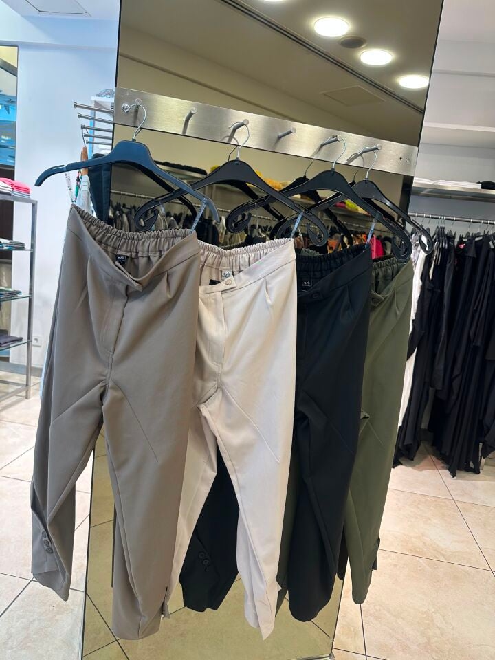 Yandan Cepli Paçası Düğmeli Lastikli Pantolon