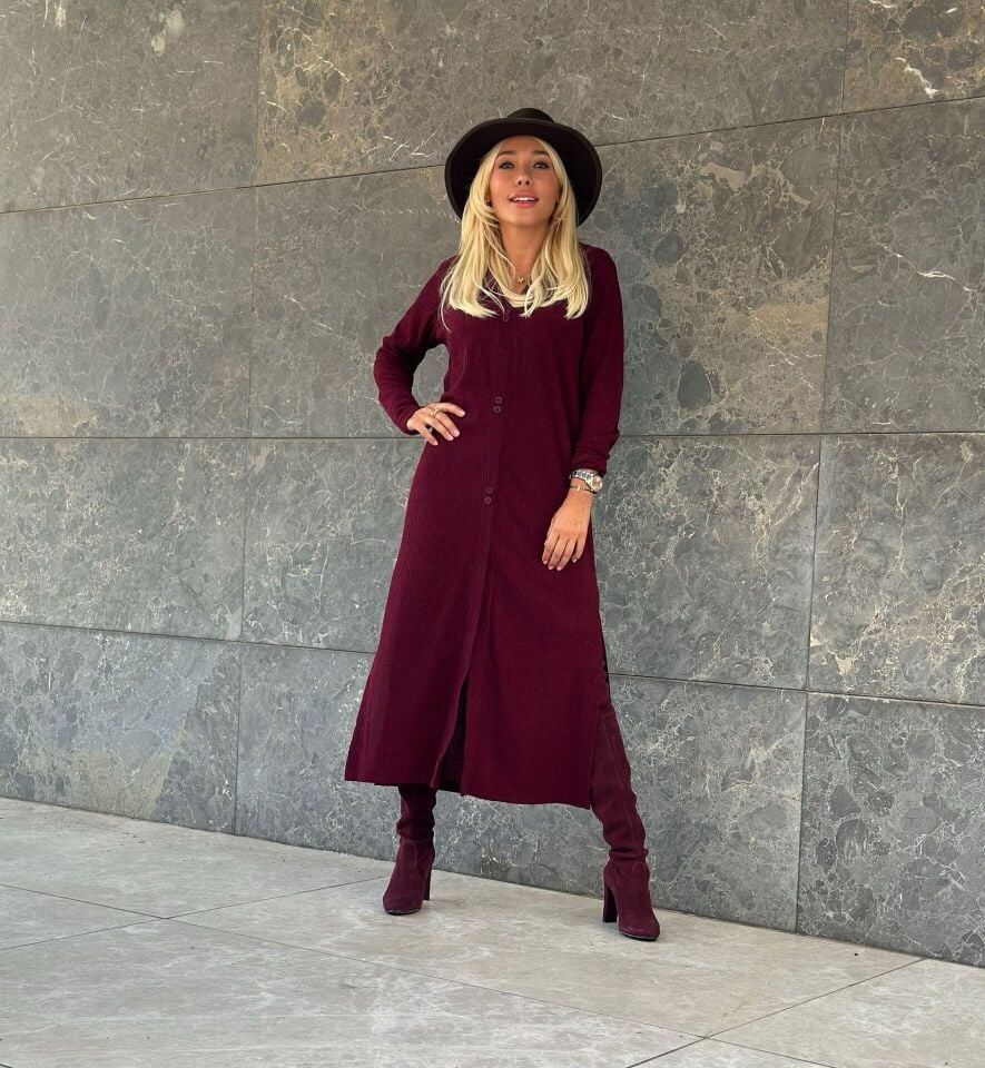 Triko Hırka Bordo