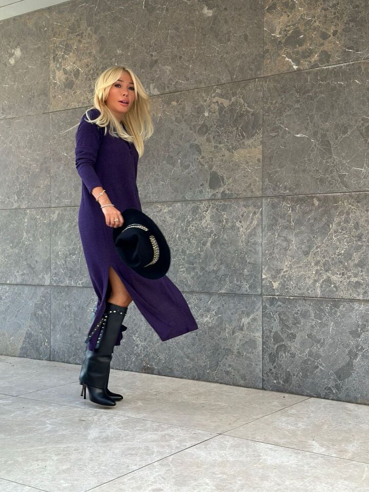 Triko Hırka Mor