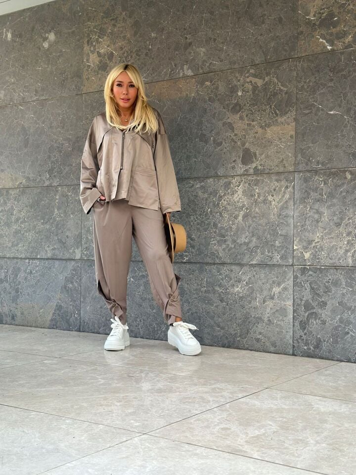 DÜĞMELİ PAÇA PANTOLON VİZON