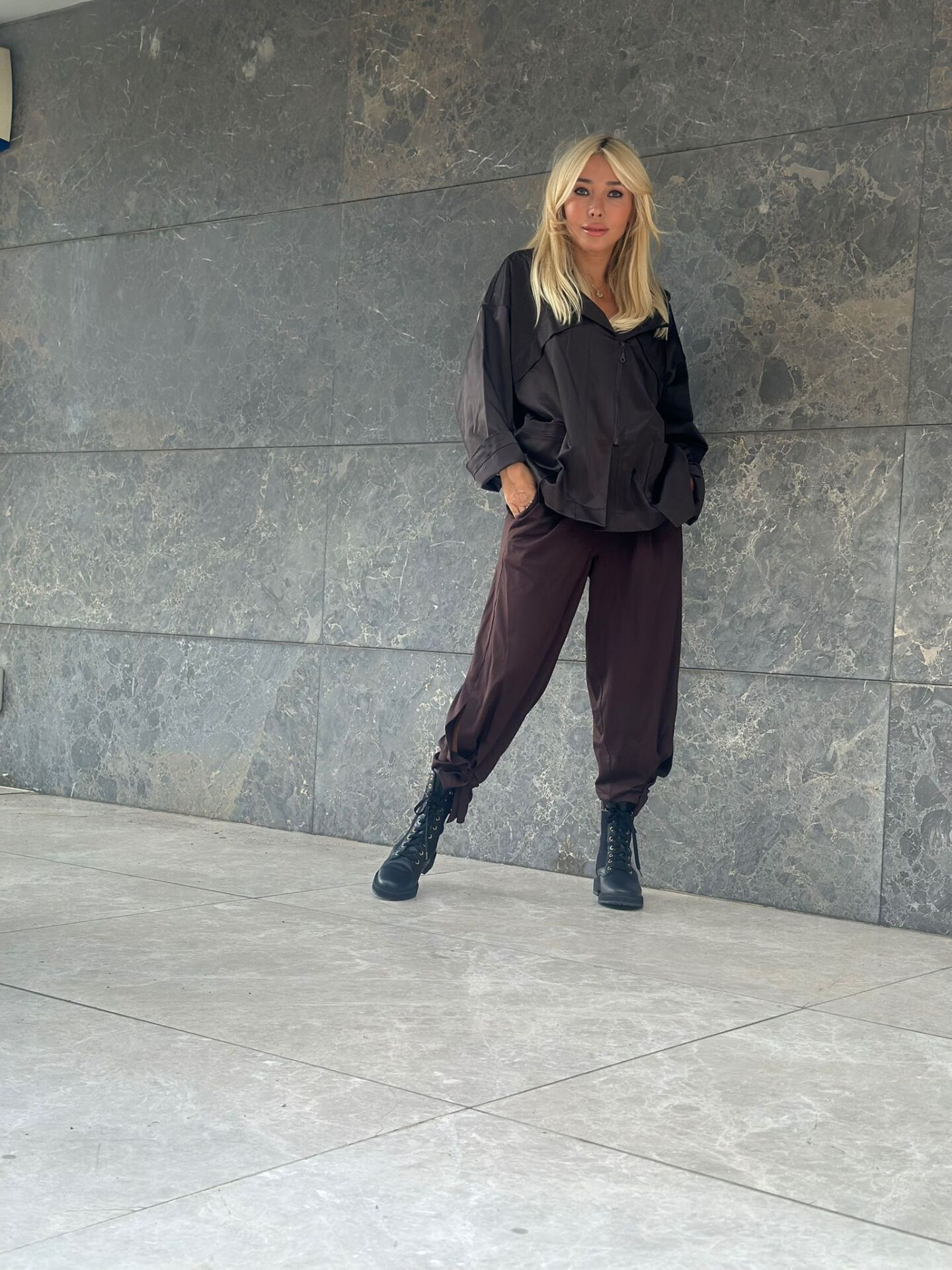 DÜĞMELİ PAÇA PANTOLON KAHVE